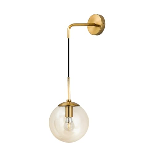 Lyxig postmodern vägglampa gång/korridor vägglampa trappa modern nordisk vägglykta spegel sovrum sängbelysning(Amber Glass)