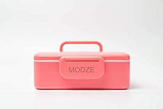 MODZE Eco-Friendly Adults Kids Bento Lunch Box - Portable Compartment Boxes with Sauce Pots, Detachable Cutlery Holder, Take away Food Storage & Snacking  Sturdy, Leak Proof, Microwaveable (Pink)