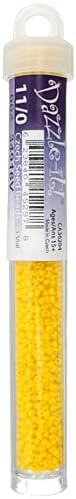 Czech Glass Seed Beads 11/0, Opaque Lemon Yellow 23g Vial, of DIY Jewelry Making Beads Preciosa (Jablonex)