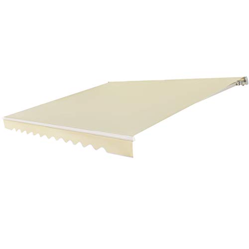 COSTWAY Store Banne de Manuel Rétractable de 3,6 x 3M Angle Réglable 5-35°, Auvent de Terrasse avec Tissu Résistant aux UV et à l'eau Cadre en Aluminium,...