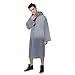 SOLARAMINDS Reusable Impermeable Women Men Outdoor Raincoat Frosted Thickened Adult Clear Portable Hooded Rainwear-Blue-Style A