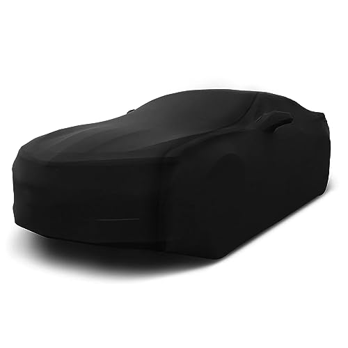 Indoor Car Cover Replace for 2010-2025 Chevy Camaro, Luxurious Stretch Satin Ultimate Black Indoor Car Cover for Dust-Proof, Underground Garage, Car Show