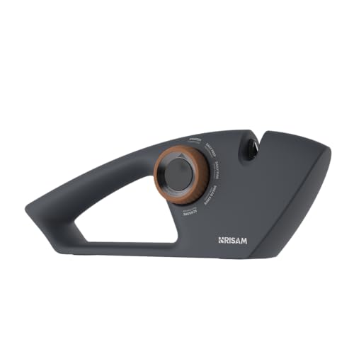 Professional 5 Stage in 1 Manual Knife Sharpener with Non-Slip Base & Ergonomic Handle Sharpening for Most Kitchen Chefs/Pocket/Serrated/Bread/Hunting Knives, Scissors