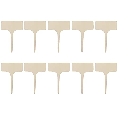 Juego de 10 carteles de madera de primera calidad, para escribir en diferentes formas, accesorios de jardín, bonitos carteles de madera, aprox. 10,8 cm x 6 cm, forma I