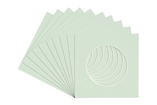 Honeydew Green Acid Free 30x30 Circle Picture Frame Mat with White Core Bevel Cut for 26x26 Pictures - Fits 30x30 Frame - Pack of 1 Matboard Show Kit With Acid Free Backing & Clear Bag