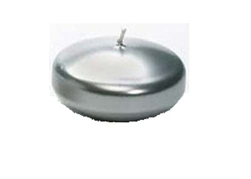 3 Inch Metallic Silver Wax Finish Floating Candle (1 Piece)