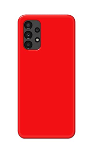 Image of Printed Hard Back Cover Case for Samsung Galaxy A13 4G Back Cover (Plain Red) -1803