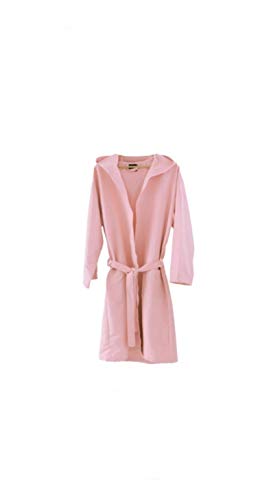  New Accappatoio in Microfibra Donna Uomo Unisex con Cappuccio e Borsetta (S, Rosa)
