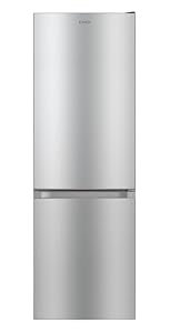 Candy CCG1S 518EX Combi Refrigerator, Width 55 cm, Height 1.80 m, Capacity 252 L, Vegetable Drawer, Mechanical Temperature Control, LED Lighting, Reversible Door, 41 dB Stainless Steel