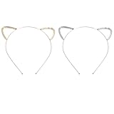 Alipis Diadema Delicada Orejas de Gato, Set de 2 Piezas en Plata y Oro, Accesorio para Fiestas y Cosplay, Tocado Ligero y Cómodo para Niñas y Mujeres