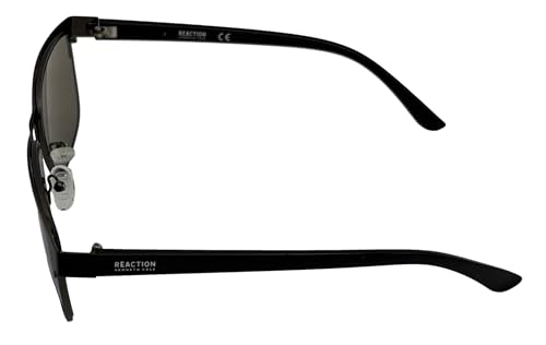 Kenneth Cole Reaction Mens Black Metal Rectangle Sunglass KC1413 1B4