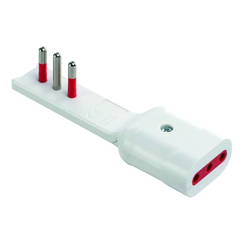 ROSI ADATTATORE 90° ULTRAPIATTO 10A 2P+T/PRESA 10A 2P+T BIANCO SERIE EMILIA FLAT