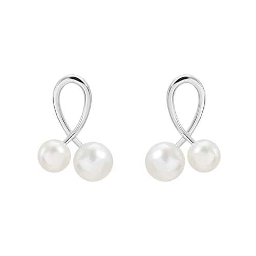 Boucles d'oreilles dame chic en argent 925 et perles simples de haute qualité