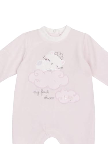 Combinaison ras du cou Chicco en chenille rose à ouverture intérieure jambe intégrée