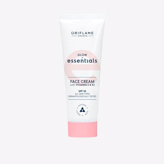 Oriflame Glow Essentials Face Cream with s E & B3 SPF 10 - 50 ml and head band for girls/women - combo