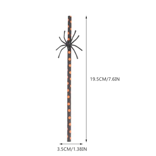 Outanaya 40pcs Halloween Spider Dot Paper Straws miniatura 2