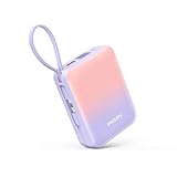 Philips (フィリップス) モバイルバッテリー 20000mAh 大容量 PD 22.5W 急速充電 Lightning type-c ケーブル内蔵 タイプc ライトニング 4台同時充電 携帯便利 充電器 iPhone 16 / 15 Android iOS スマホ対応 PSE認証済 ピンク紫 DLP2722CP