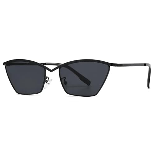 Lunettes œil de chat rectangulaires au design luxueux et monture en métal rétro pour femme