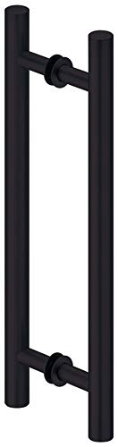 ALPENSTAHL Stangengriff schwarz matt Ziehgriff Aluminium Stoßgriff für Holz- & Glastüren | Türgriff für Schiebetüren | 400 mm x 300 mm | 1 Paar - Design Schiebetürgriff beidseitig für Zimmertüren Cover