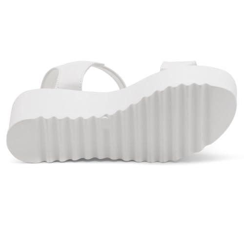 Herstyle Carita Womens Platform Sandals Open Toe Ankle Strap Flatform Wedge Casual Sandal Black White Chunky Platform Sandals Comfortable Lightweight Lug Sole Wedges for Summer4