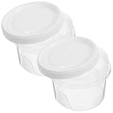 HIAKDOFT Lot de 2 Boîtes Hermétiques Cuisine 500 Ml en Plastique Réutilisable Blanc Crème Boîtes de Congélation et Rangement pour Réfrigérateur pour Conserver Fruits et Repas Frais