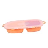 EXQUIMEUBLE な食品グレード素材使用 用仕切り付きカートゥーン食器 プレート 蓋付き ダスト防止 幼児食事補助 キッズテーブルウェア 再利用可能