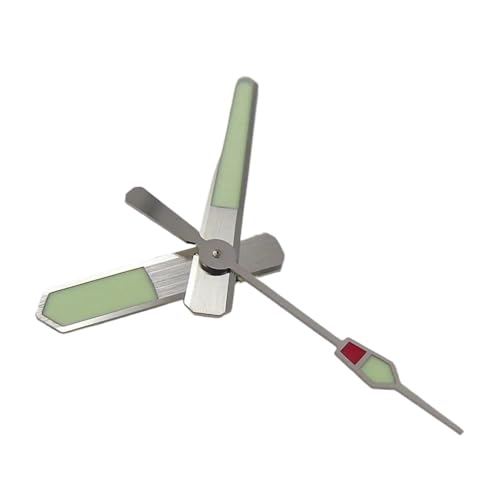 Supkancl Juego de manecillas Luminosas con Borde Plateado y Verde, Compatible con Reloj de Buceo ETA 2824 PT5000 for Hombre, Accesorios y Herramientas.(Second Hand A)