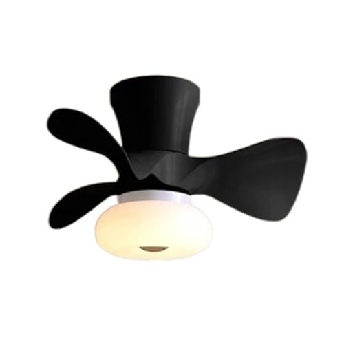 Ventilateur de plafond LED Macaron noir dimmable via APP pour chambre