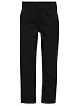 KAMDIN Kids Boys School Trouser Adjustable Waist Elasticated Size 2 to 18 (UK, Age, 17 Years, 18 Years, Regular, Black Regular Fit)
