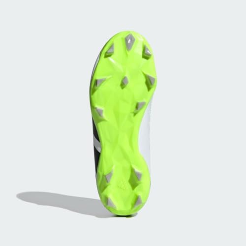 adidas Predator Accuracy.3 Firm Ground Sneaker, White/Core Black/Lucid Lemon, 6 US Unisex Big Kid | Image 3