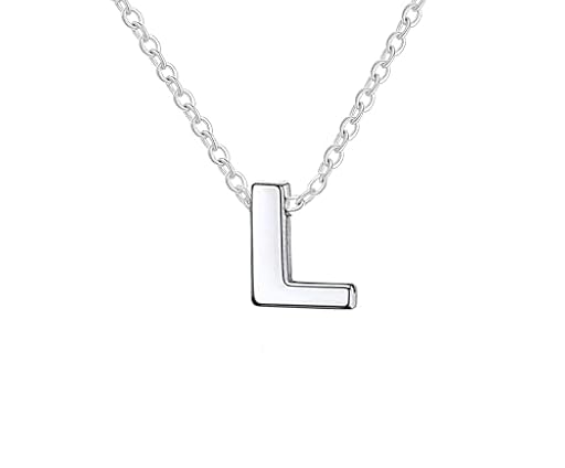 Collar para mujer con letra inicial con Hermosa caja de regalo. Acero inoxidable Collar para mujer Colgantes con letras bisutería barata sobre con mensaje original Amigos Novios (L - Plateado) | Ya disponible en tu tienda friki favorita! En mundofriki.es!