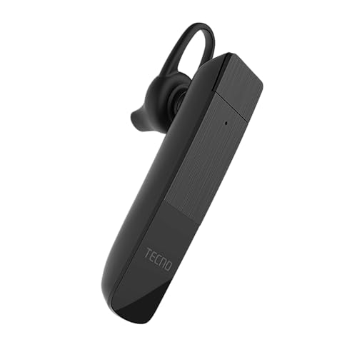 Tecno Ace A2 Se Stylish Single Ear Headset (Black) | Crystal Clear Calls | Bluetooth 5.0 | Ipx4 Water Sweat And Dust Resistant | More Than 7 Hours Playback Time