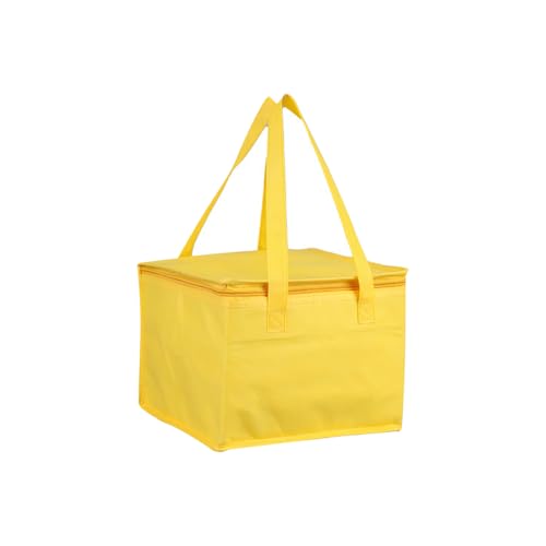 DMLAYHP Bolsa Termica Pizza Bolsa térmica Impermeable for Picnic, Bolsa de Hielo, Bolsa de Bebidas, Bolsa de Almuerzo, Bolsa de Entrega de Alimentos portátil, Bolsa de Pizza(Yellow,26x26x20cm)