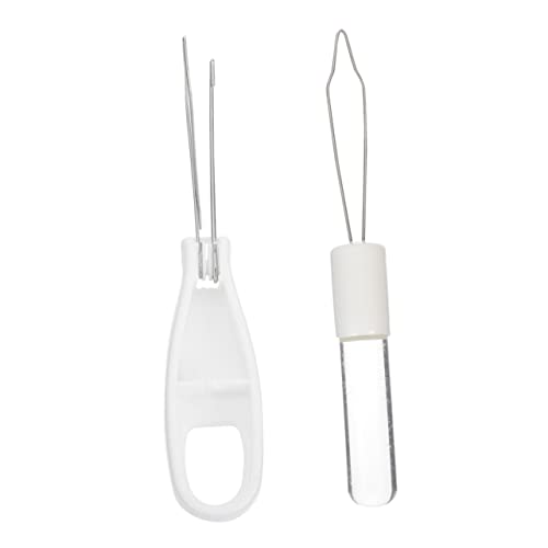 KOMBIUDA 2pcs Zipper Puller Button Hook Button Helper Dressing Aid Assist Tool Decoration Hooks Zipper Pulls for Jackets Zipper Slider Decorative Zipper Pulls White Steel