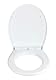 WENKO WC-Sitz Mod. Ostuni, Toilettensitz mit Absenkautomatik, 300 kg Belastung, WC-Deckel mit Easy-Close, für sanftes Deckelschließen, Toilettenbrille aus recyclebarem Thermoplast, 37 x 44,5 cm, Weiß