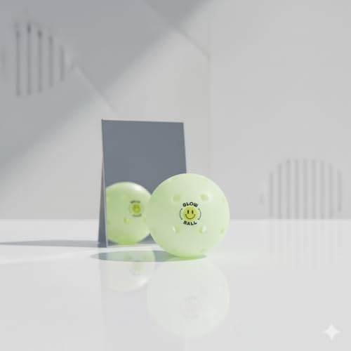 Glow in The Dark Outdoor Pickleballs - Light Up Pickleball Balls for Nighttime Pickleball - Charge in Indoor Light + Sunlight