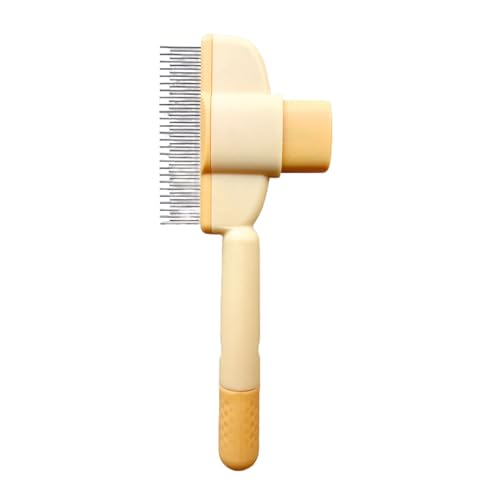 rongweiwang Cepillo para la Lengua, Peine para el Pelo de Gato para sesiones de Aseo relajantes, cepillos para Gatos de Pelo Largo, Accesorios ABS para Gatos, Disfraz, Amarillo