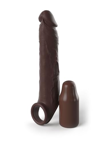Pipedream Fantasy X-tensions Elite 3" Silicone X-tension with Strap - Brown Brown 24,1 cm