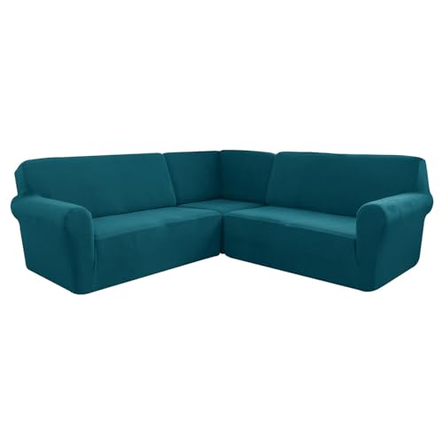 Corner Sofa Cover, Soft Thick Stretch L-shape Sectional Couch Protector Cover, Machine Washable, for Home Cafe Club Restaurant,J,7 Seater