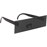 ABOOFAN Pixelated Bar Sunglasses Novelty One-piece Black Rectangular Eyeglasses Halloween Party Esports...