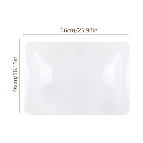 PACEWALKER RV Skylight Cover RV Skylight Outer Dome,18\"x26\"OD Universal Skylight Fits All Standard 14\"x 22\"UV Resistant Shatterroof for Camper Trailer Roof Skylight, PC Plastic, Cream - Thumbnail 3