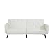 Naomi Home Convertible Tufted Futon Sofa Faux Leather/White