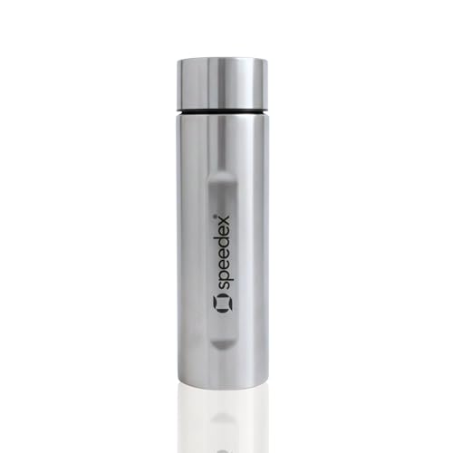 Image of Speedex Silver Stainless Steel Water Bottle 1 Litre Set of 1 | Single Wall Water Bottles | BIS Approved Reusable Bottles for Kids & Adults | School, Office, Gym & Travel