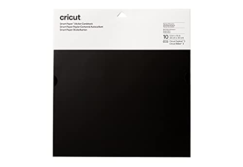 Cricut Smart Paper Sticker Cardstock | 10 Sheets | 33Cm X 33Cm | Black #TOP21