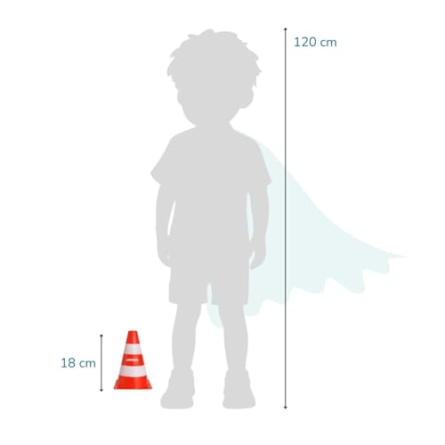 alldoro 60090 Pylonen 4er-Set für Kinder, Verkehrshütchen orange-weiß, 18 cm hoch, stapelbare Leitkegel für Slalom, Sport & Freizeit