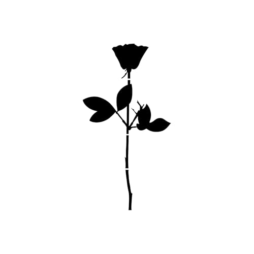 GreenIT Rose Car Window Mirror Sticker Tattoo Decals Vinyl Self-Adhesive Decorative Film Depeche Mode (Black, 10 cm)