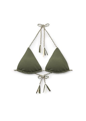 Woman's Triangle Swimsuit Top Crinkle Twist