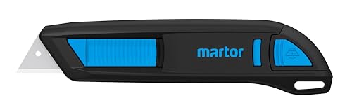 MARTOR Sicherheitsmesser mit Klingeneinzug, SECUNORM 300, Profi Cuttermesser, Leicht, Kunststoff, Rechts- & Linkshänder, 19 mm Schnitttiefe