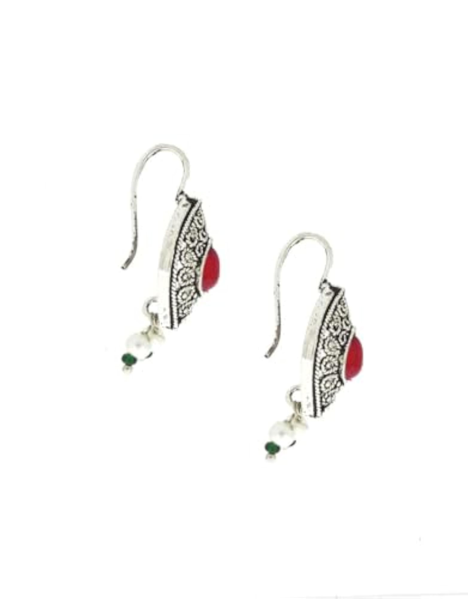Women's Pink Colour Traditional Bugadi Clip-On Earrings