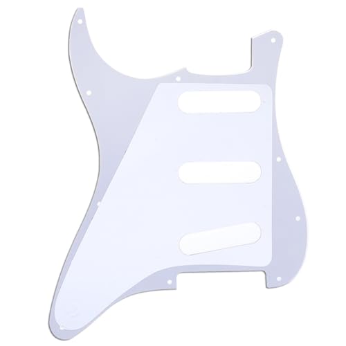 Image of Musiclily SSS 11 Hole Strat Guitar Pickguard for Fender USA /Mexican Made Standard Stratocaster Modern Style, 4Ply Green Pearl